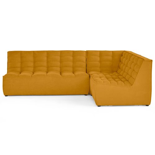 Ellie - Canapé Modulable D'angle Réversible 4 Places En Velours Texturé