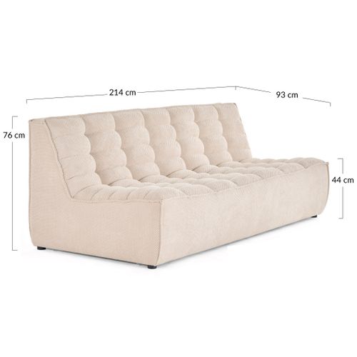 Ellie - Canapé 3 Places En Velours Texturé