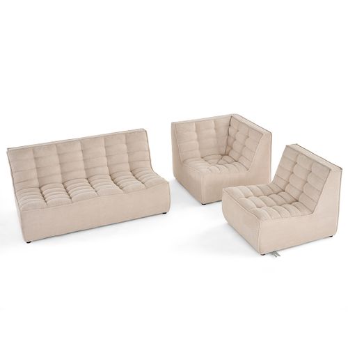 Ellie - Canapé Modulable D'angle Réversible 4 Places En Velours Texturé