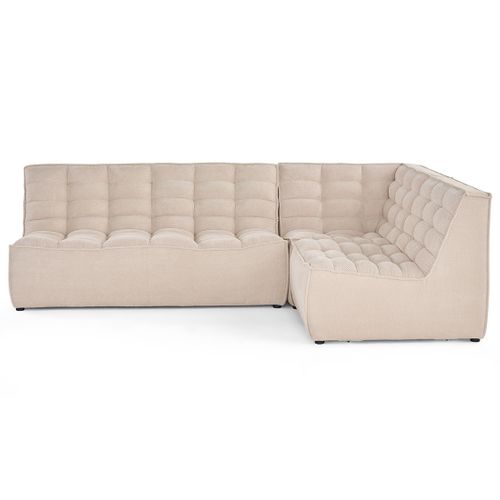 Ellie - Canapé Modulable D'angle Réversible 4 Places En Velours Texturé