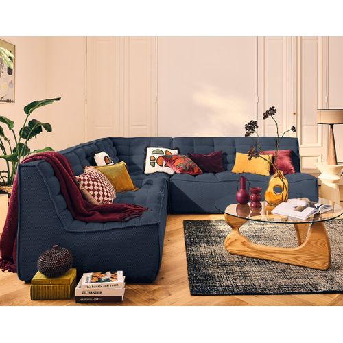 Ellie - Canapé Modulable D'angle Réversible 5 Places En Velours Texturé