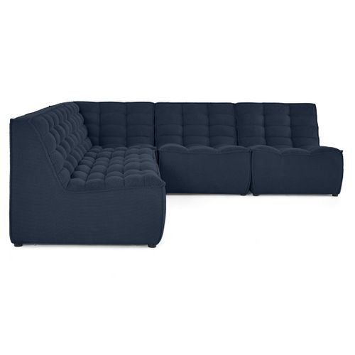 Ellie - Canapé Modulable D'angle Réversible 5 Places En Velours Texturé