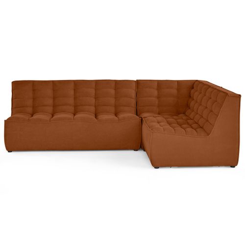 Ellie - Canapé Modulable D'angle Réversible 4 Places En Velours Texturé