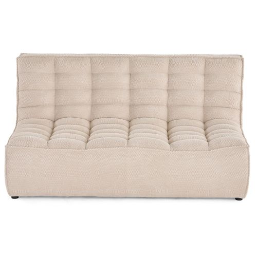 Ellie - Canapé 2 Places Sans Accoudoir En Velours Texturé Beige