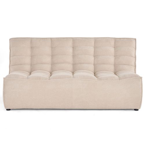 Ellie - Canapé 2 Places Sans Accoudoir En Velours Texturé Beige