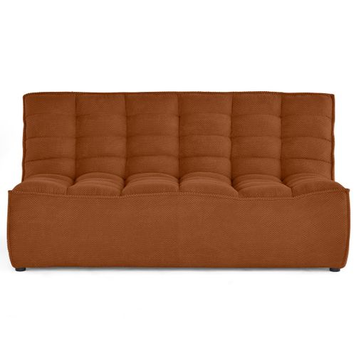 Ellie - Canapé 2 Places Sans Accoudoir En Velours Texturé Terracotta