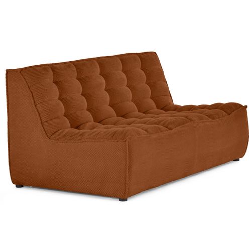 Ellie - Canapé 2 Places Sans Accoudoir En Velours Texturé Terracotta