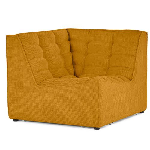 Ellie - Module D'angle En Velours Texturé Jaune