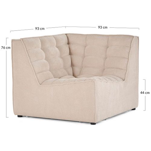 Ellie - Module D'angle En Velours Texturé Jaune