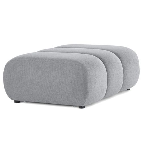 Debbie - Pouf En Tissu Texturé Gris