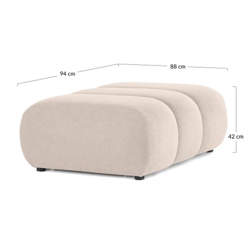 Debbie - Pouf En Tissu Texturé Gris