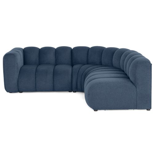 Debbie - Canapé Modulable D'angle Droit 4 Places Avec Accoudoir En Tissu Texturé