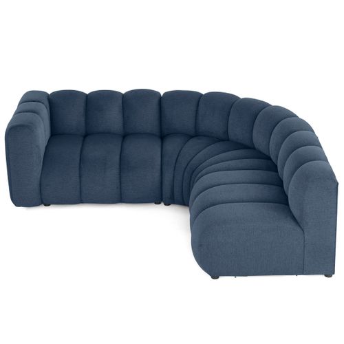 Debbie - Canapé Modulable D'angle Droit 4 Places Avec Accoudoir En Tissu Texturé