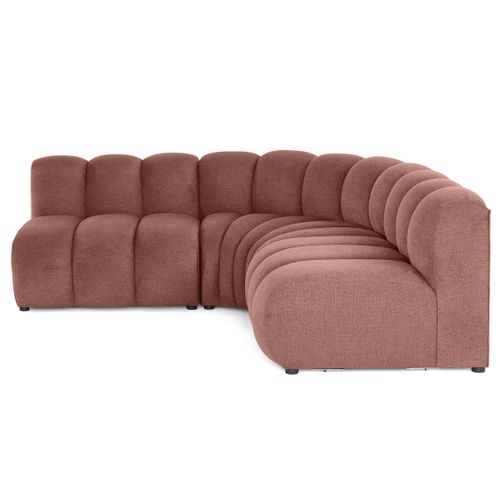 Debbie - Canapé Modulable D'angle Réversible 4 Places En Tissu Texturé