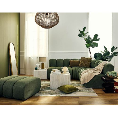 Debbie - Canapé Modulable D'angle Réversible 4 Places En Tissu Texturé