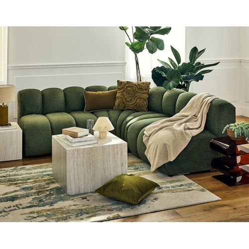 Debbie - Canapé Modulable D'angle Réversible 4 Places En Tissu Texturé