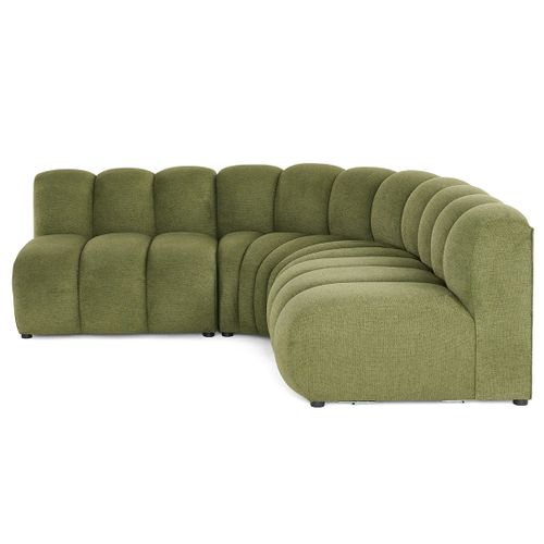 Debbie - Canapé Modulable D'angle Réversible 4 Places En Tissu Texturé