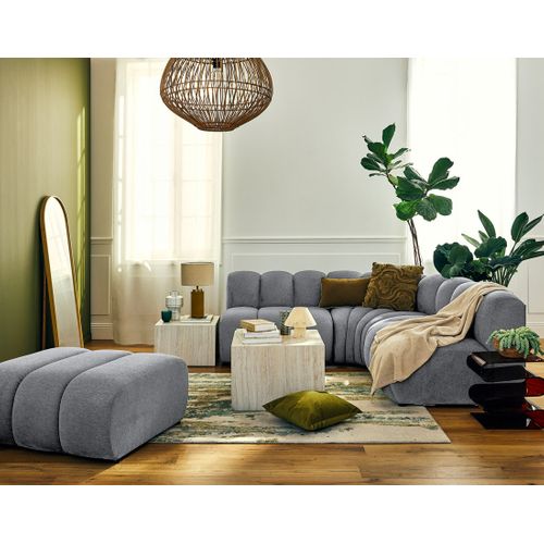Debbie - Canapé Modulable D'angle Réversible 4 Places En Tissu Texturé