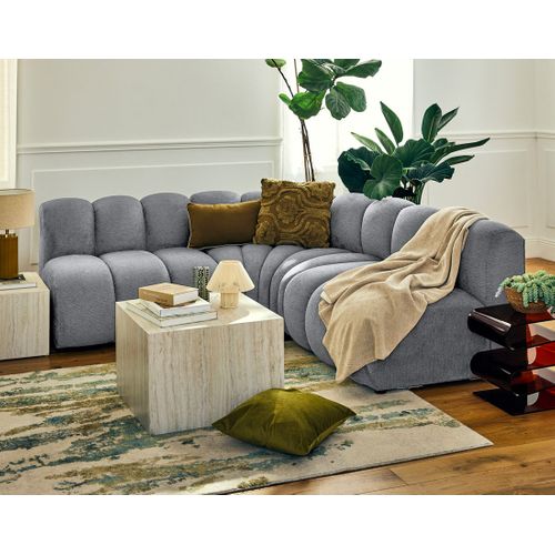 Debbie - Canapé Modulable D'angle Réversible 4 Places En Tissu Texturé