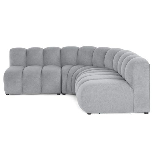 Debbie - Canapé Modulable D'angle Réversible 4 Places En Tissu Texturé