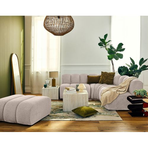 Debbie - Canapé Modulable D'angle Réversible 4 Places En Tissu Texturé