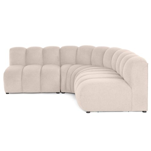 Debbie - Canapé Modulable D'angle Réversible 4 Places En Tissu Texturé