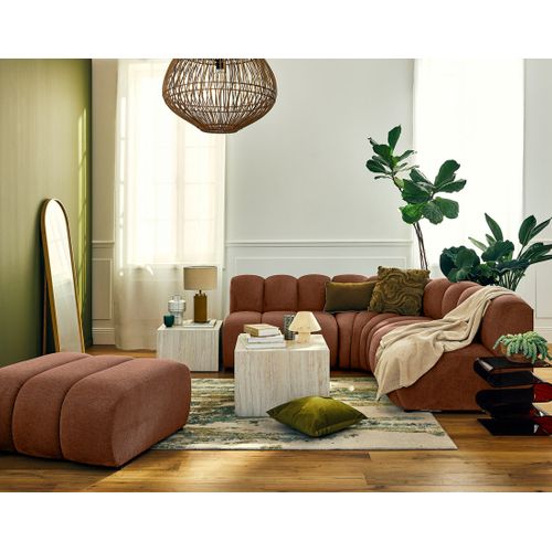 Debbie - Canapé Modulable D'angle Réversible 4 Places En Tissu Texturé