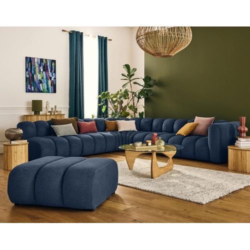 Debbie - Canapé Modulable D'angle Gauche 5 Places En Tissu Texturé