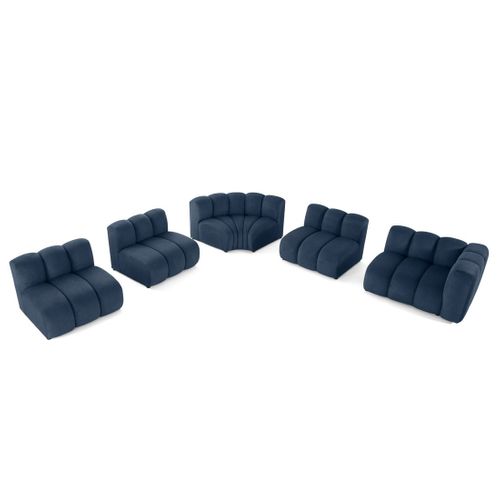 Debbie - Canapé Modulable D'angle Gauche 5 Places En Tissu Texturé