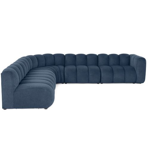 Debbie - Canapé Modulable D'angle Gauche 5 Places En Tissu Texturé