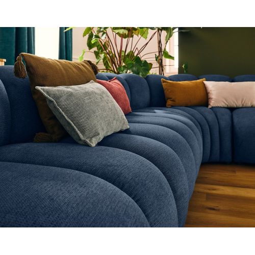 Debbie - Canapé Modulable D'angle Gauche 5 Places En Tissu Texturé