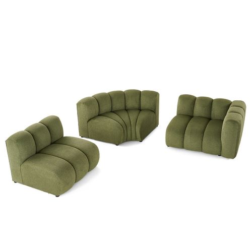 Debbie - Canapé Modulable D'angle Gauche 4 Places Avec Accoudoir En Tissu Texturé