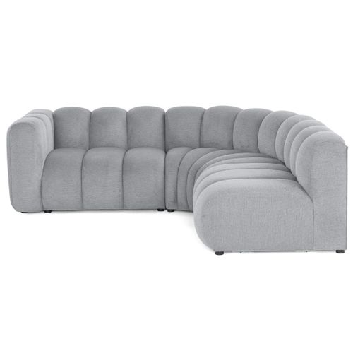 Debbie - Canapé Modulable D'angle Droit 4 Places Avec Accoudoir En Tissu Texturé