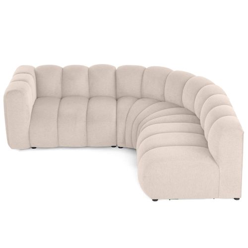 Debbie - Canapé Modulable D'angle Droit 4 Places Avec Accoudoir En Tissu Texturé