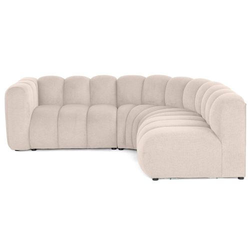 Debbie - Canapé Modulable D'angle Droit 4 Places Avec Accoudoir En Tissu Texturé