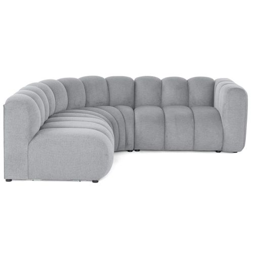 Debbie - Canapé Modulable D'angle Gauche 4 Places Avec Accoudoir En Tissu Texturé