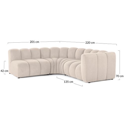 Debbie - Canapé Modulable D'angle Gauche 4 Places Avec Accoudoir En Tissu Texturé