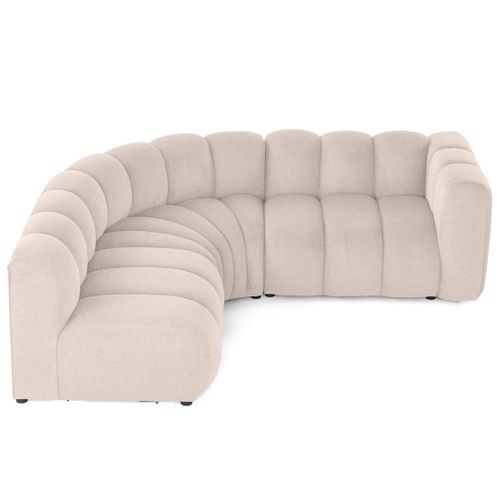 Debbie - Canapé Modulable D'angle Gauche 4 Places Avec Accoudoir En Tissu Texturé