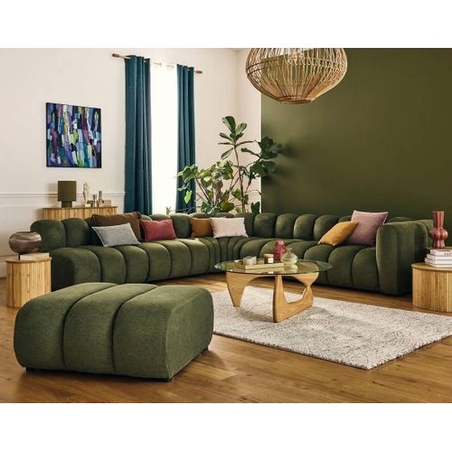 Debbie - Canapé Modulable D'angle Gauche 5 Places En Tissu Texturé