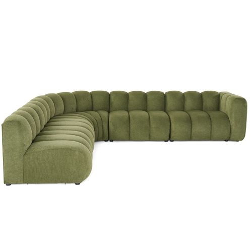 Debbie - Canapé Modulable D'angle Gauche 5 Places En Tissu Texturé