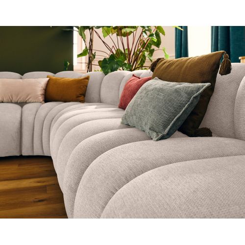 Debbie - Canapé Modulable D'angle Droit 5 Places En Tissu Texturé