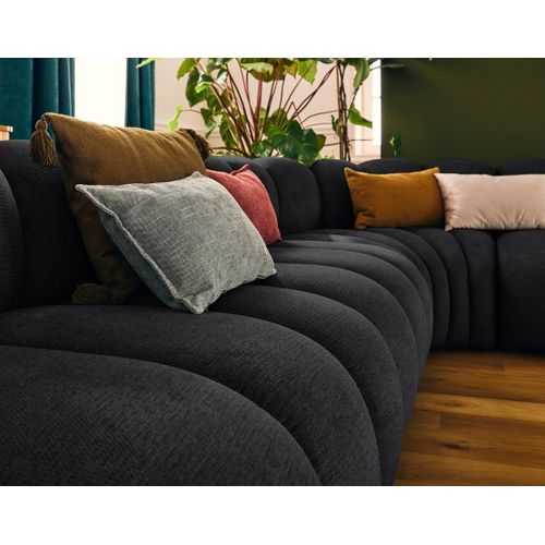 Debbie - Canapé Modulable D'angle Gauche 5 Places En Tissu Texturé