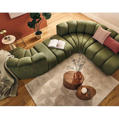 Debbie - Module D'assise Sans Accoudoirs En Tissu Texturé Vert