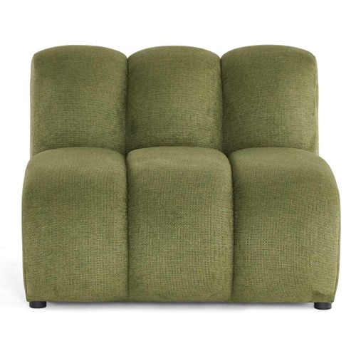 Debbie - Module D'assise Sans Accoudoirs En Tissu Texturé Vert