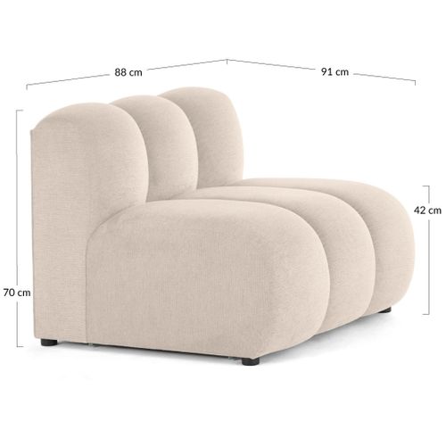 Debbie - Module D'assise Sans Accoudoirs En Tissu Texturé Vert