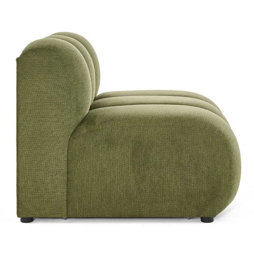 Debbie - Module D'assise Sans Accoudoirs En Tissu Texturé Vert