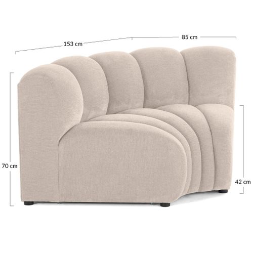 Debbie - Module D'angle Réversible En Tissu Texturé