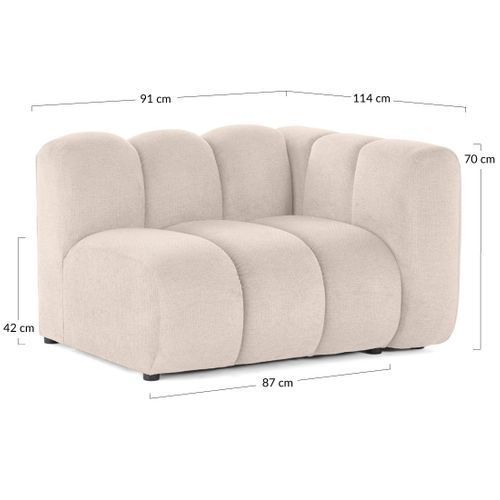 Debbie - Module D'assise Droit En Tissu Texturé