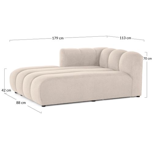 Debbie - Module D'assise Méridienne Gauche En Tissu Texturé