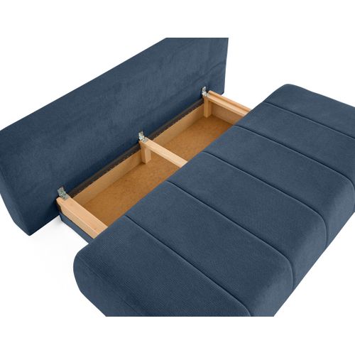 Canapé Droit Convertible 3 Places Harper En Tissu Texturé Bleu